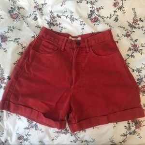 VINTAGE HIGH WAISTED GUESS RED SHORTS